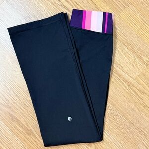 Vintage 2013 Lululemon Astro Flare leg pants Baby Pink/Traverse Stripe size 4